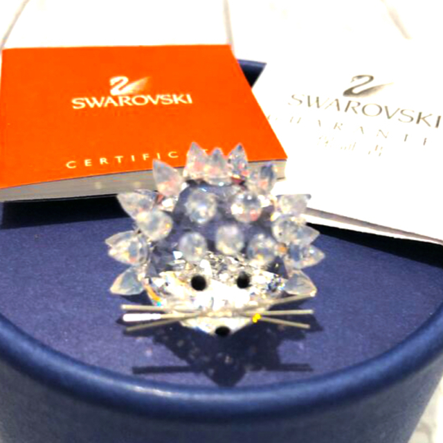 未使用 SWAROVSKI スワロフスキー 置物 ねずみ ハリネズミ 証明書あり