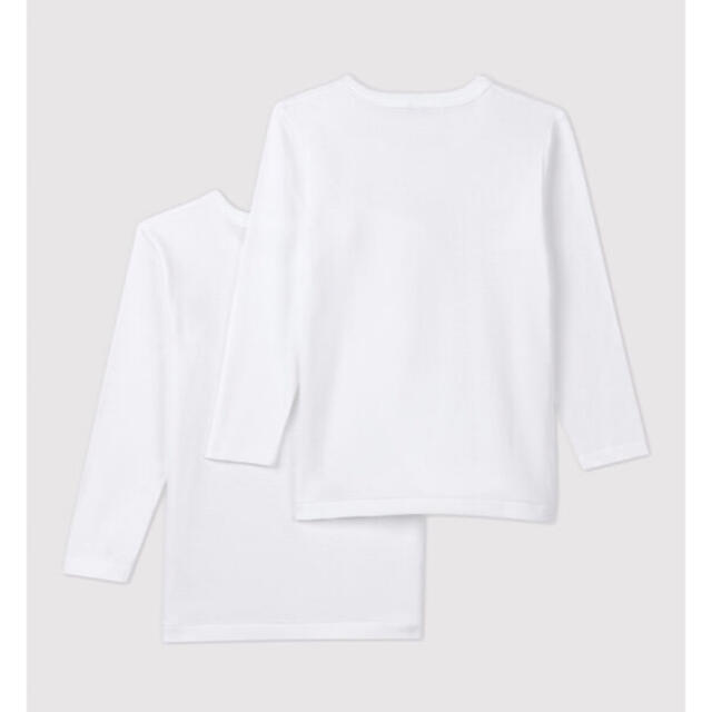 PETIT BATEAU(プチバトー)の新品 プチバトー 10ans 140cm ホワイト 長袖 Tシャツ 2枚組 キッズ/ベビー/マタニティのキッズ服男の子用(90cm~)(下着)の商品写真