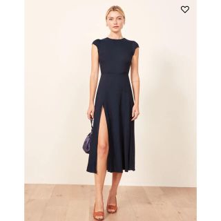 Reformation Gavin Dress Navy