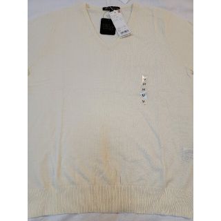 ユニクロ(UNIQLO)のユニクロ プレミアムメリノ(ラネロッシ)Vネックセーター M オフホワイト(ニット/セーター)