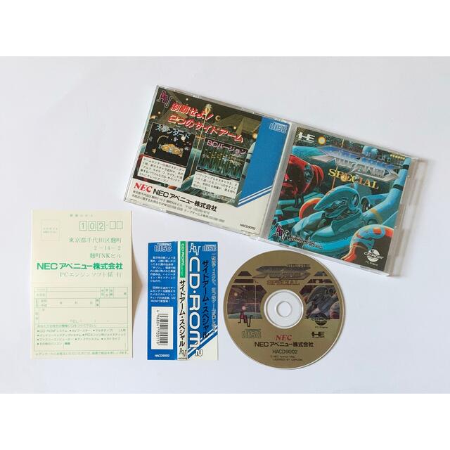 NEC(エヌイーシー)のPCエンジン サイドアームスペシャル 帯ハガキあり　PC Engine PCE エンタメ/ホビーのゲームソフト/ゲーム機本体(家庭用ゲームソフト)の商品写真