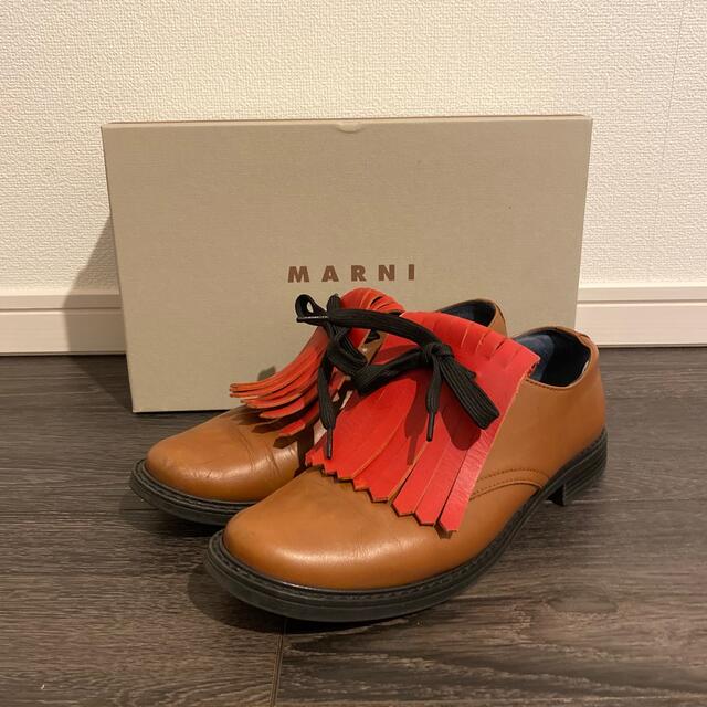 MARNIレースアップシューズゴールドプレートタッセル - greatriverarts.com