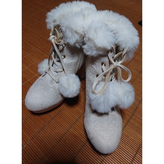 エルデンリング  リズリサ　リボン　刺繍　ブーツ　ホワイト　白 LISA LIZ ブーツ