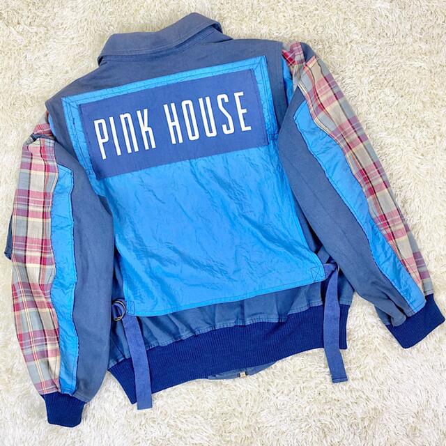 PINK HOUSE   希少ピンクハウス ワッペンブルゾン ゼッケン チェック