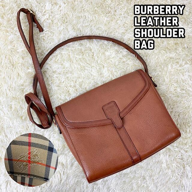 BURBERRY - Burberry レザー ショルダーバッグ ノバチェック