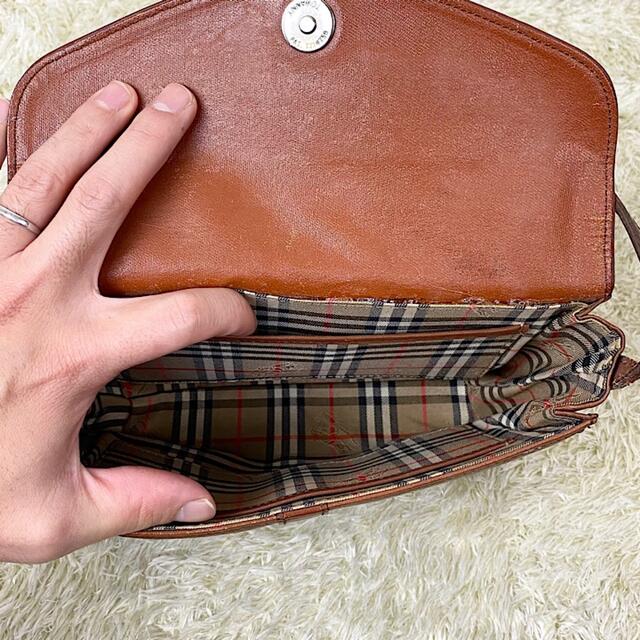 BURBERRY - Burberry レザー ショルダーバッグ ノバチェック