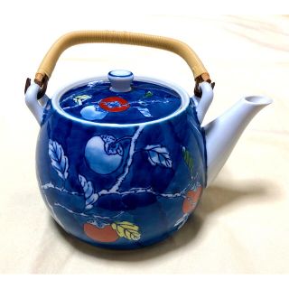 新品 有田焼 色鍋島 雅山 柿色絵 土瓶＆蓋付湯呑み3客 茶器セットの