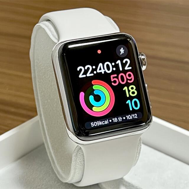 Apple Watch(アップルウォッチ)のレア Apple Watch Series 3 セルラー 42MM ステンレス スマホ/家電/カメラのスマートフォン/携帯電話(その他)の商品写真