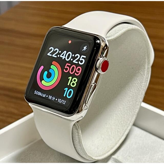 Apple Watch - レア Apple Watch Series 3 セルラー 42MM ステンレスの ...