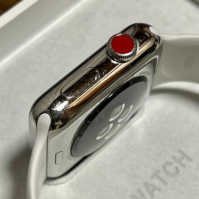 Apple Watch(アップルウォッチ)のレア Apple Watch Series 3 セルラー 42MM ステンレス スマホ/家電/カメラのスマートフォン/携帯電話(その他)の商品写真