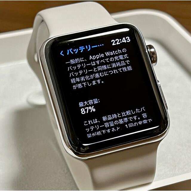 Apple Watch(アップルウォッチ)のレア Apple Watch Series 3 セルラー 42MM ステンレス スマホ/家電/カメラのスマートフォン/携帯電話(その他)の商品写真