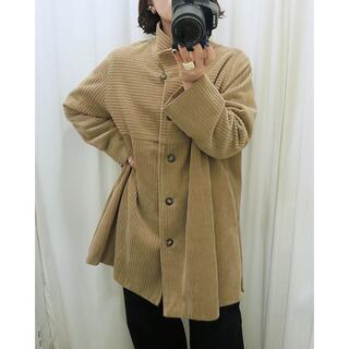 beige corduroy half coat(ロングコート)