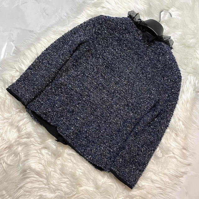 本物 美品 ドルチェ&ガッバーナ フリルパイピング 光沢 ニット