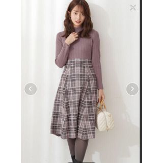 プロポーションボディドレッシング(PROPORTION BODY DRESSING)のプロポーション チェックニットドッキングワンピース(ロングワンピース/マキシワンピース)