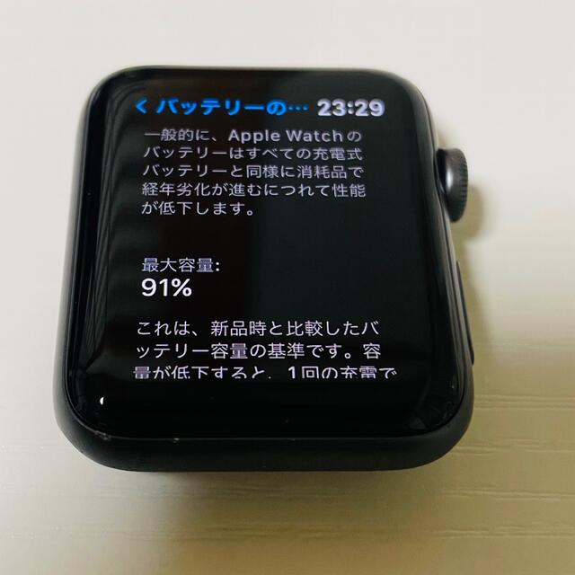 Apple Watch(アップルウォッチ)のApplewatch series3 42mm  スペースグレイ アルミ スマホ/家電/カメラのスマホアクセサリー(その他)の商品写真