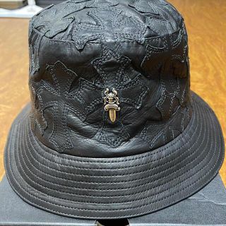 クロムハーツ(Chrome Hearts)のクロムハーツ　バケットハット　パッチレザー　クロスパッチ！！激レア！(キャップ)