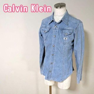 カルバンクライン(Calvin Klein)の【カルバンクライン】長袖シャツ　メンズ　デニム　銀ボタン　90年代　90's(シャツ)