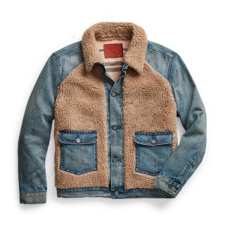 ダブルアールエル(RRL)の新品Ralph Lauren RRL フリースパネルド デニム ジャケット(Gジャン/デニムジャケット)