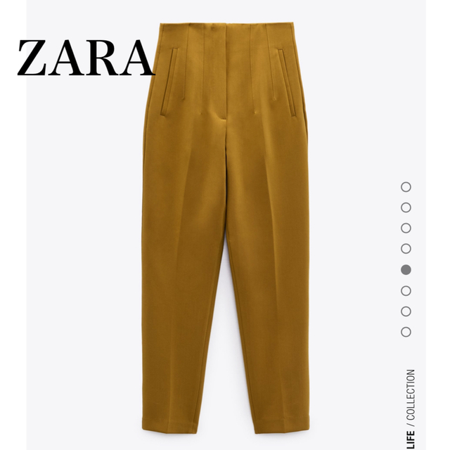 ZARA(ザラ)のZARA 定番　今シーズンカラー　ハイウエストパンツ　Sサイズ（マスタード系） レディースのパンツ(カジュアルパンツ)の商品写真