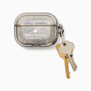 ケイトスペードニューヨーク(kate spade new york)の【kate spade】AirPodsProケース グリッター　シルバーゴールド(その他)