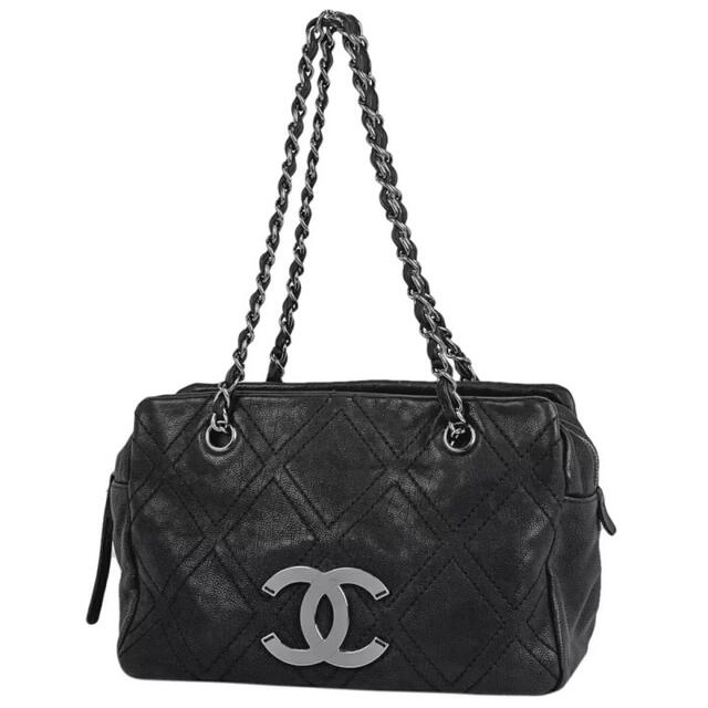 CHANEL ショルダーバッグ ワイルドステッチ 黒 レザーショルダーバッグ