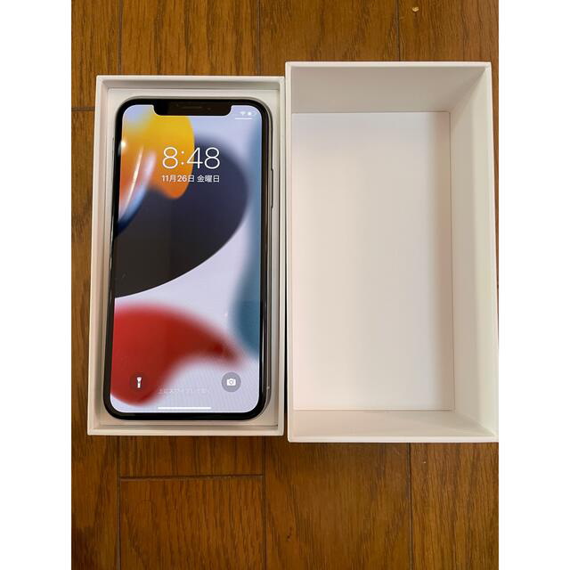 iPhone X  silver 64GB simロック解除済　箱付属