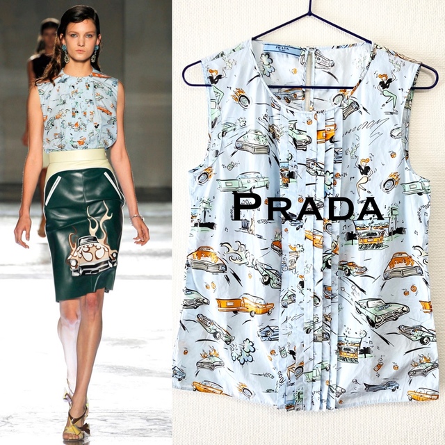 PRADA(プラダ)の12.13 SS -美品- ■PRADA/プラダ ノースリーブシャツ・Tシャツ レディースのトップス(Tシャツ(半袖/袖なし))の商品写真