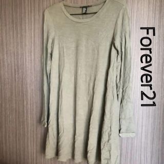 フォーエバートゥエンティーワン(FOREVER 21)のForever21 ♡ エーラインチュニック　ワンピース　トップス　カーキ(ひざ丈ワンピース)