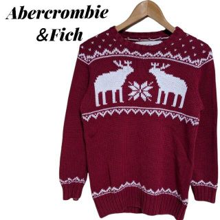 アバクロンビーアンドフィッチ(Abercrombie&Fitch)の⭐柄オシャレ⭐アバクロ　１８９２　レッドニット★即購入OK★(ニット/セーター)