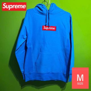 パーカーsupreme 09aw Box Logo Hooded M ターコイズ