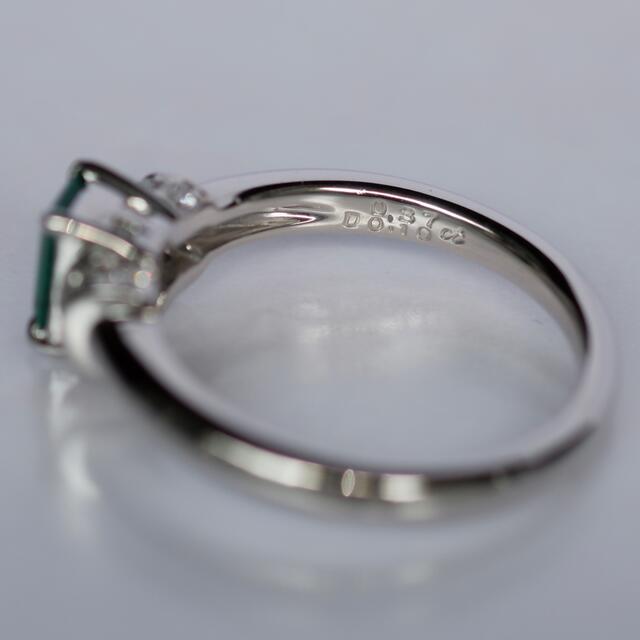 Pt900 エメラルド ダイヤモンド リング 9.5号 プラチナ 指輪