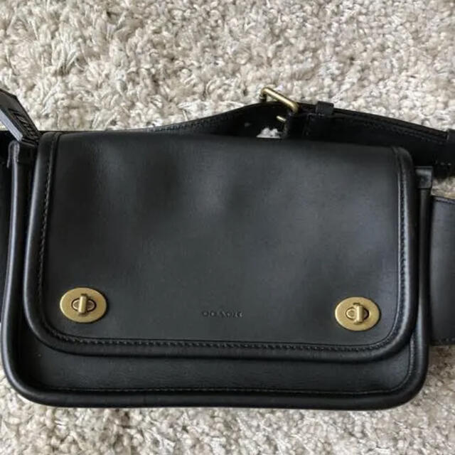 コーチ ボディバッグ レガシー ロック バッグ coach レザー 革 黒