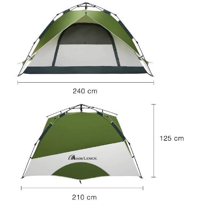 テント 3-4人用 ワンタッチテント アウトドア用 二重層 スポーツ/アウトドアのアウトドア(テント/タープ)の商品写真