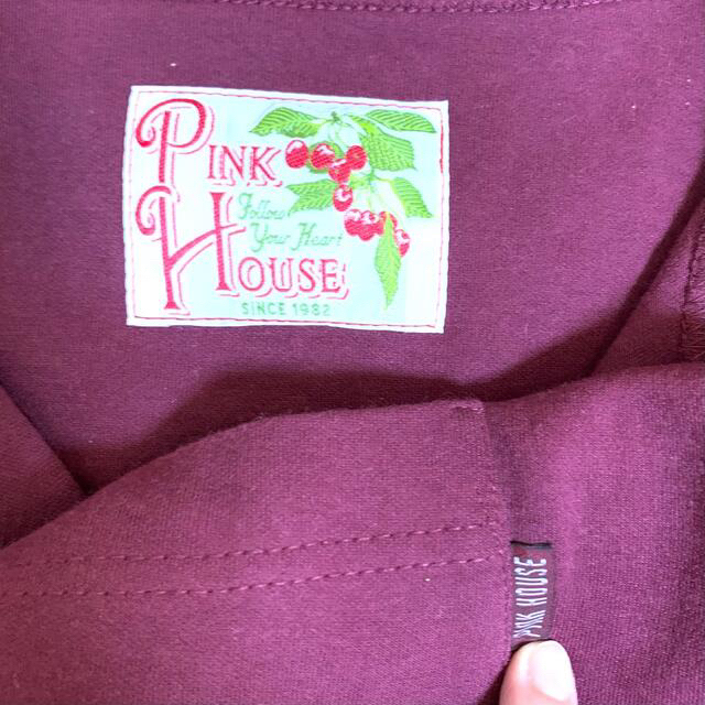 PINK HOUSE(ピンクハウス)のピンクハウス カーディガン コットン Lサイズ うさぎ刺繍 えんじ レディースのトップス(カーディガン)の商品写真