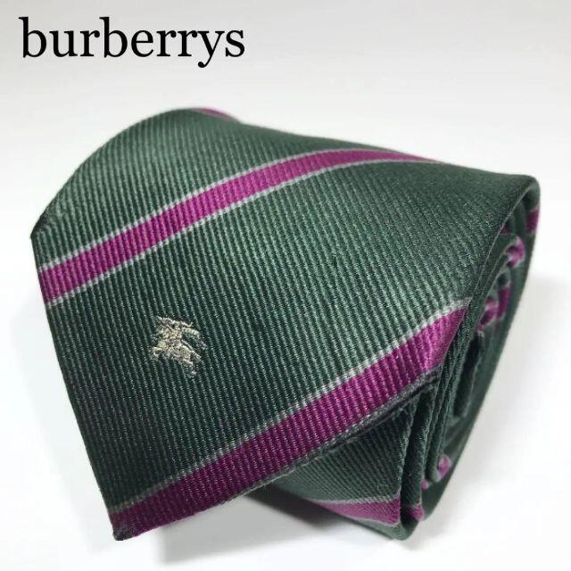 BURBERRY(バーバリー)のバーバリーズ 高級シルク ハンドメイド ネクタイ ホースロゴ ストライプ メンズのファッション小物(ネクタイ)の商品写真