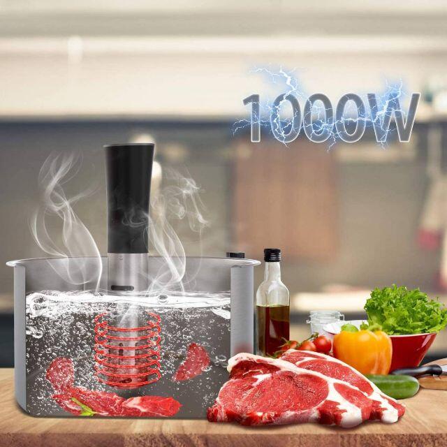 低温調理器 真空調理器 KitchenBoss 低温調理機 Sous Vide: スロークッカー IPX7防水 お料理用 低温調理器具 - 3