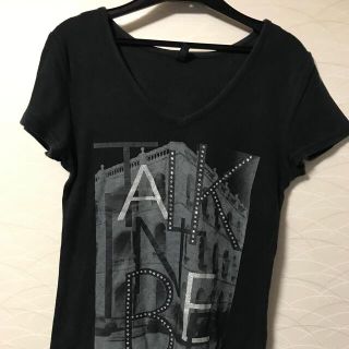 VネックTシャツ　ブラック(Tシャツ(半袖/袖なし))