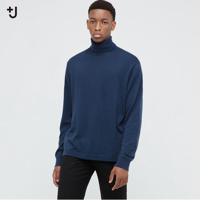 新品　UNIQLO　カシミアタートルネックセーター　M　Blue　ユニクロ