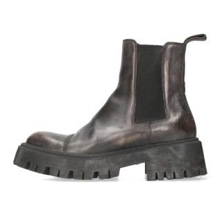 バレンシアガ(Balenciaga)のバレンシアガ ヴィンテージ加工レザーサイドゴアブーツ 42(ブーツ)