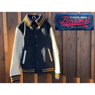 ビームス(BEAMS)のBEAMS ビームス　メルトン　レザースタジャン　M ブルゾン ジャケット(スタジャン)