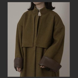 カスタネ(Kastane)のstand neck leather cuff coat(ロングコート)