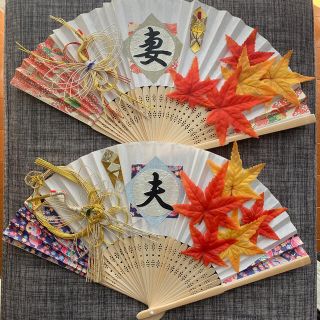 前撮り　扇子　紅葉　和装(その他)