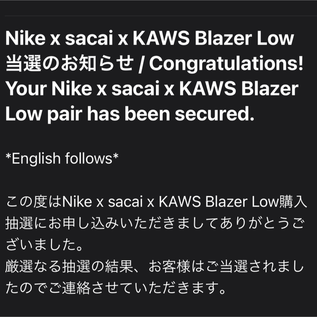 NIKE(ナイキ)のsacai KAWS Blazer Low Neptune Blue メンズの靴/シューズ(スニーカー)の商品写真