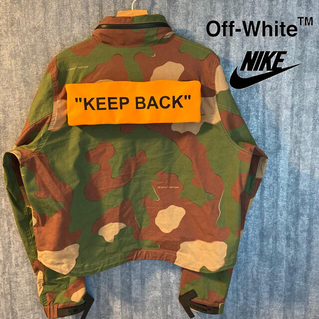 OFF-WHITE(オフホワイト)のOff-White NIKE コラボ　PATTERN カモ　フード収納 メンズのジャケット/アウター(ミリタリージャケット)の商品写真