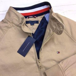 トミーヒルフィガー(TOMMY HILFIGER)の新品【メンズL】★トミー★コットンジャケット/カーキ茶ベージュ/スウィングトップ(ブルゾン)