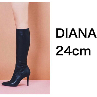 ダイアナ(DIANA)のぐぷた様　美品 DIANA 美脚スエードロングブーツ 24cm ブラック(ブーツ)