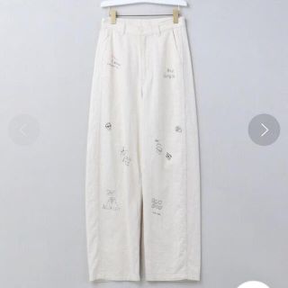 ビューティアンドユースユナイテッドアローズ(BEAUTY&YOUTH UNITED ARROWS)の専用roku×kurry WHITE DENIM PRINT PANTS 38(カジュアルパンツ)