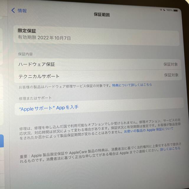 アップル iPad Air 4 WiFi 256GB スペースグレイ 超美品