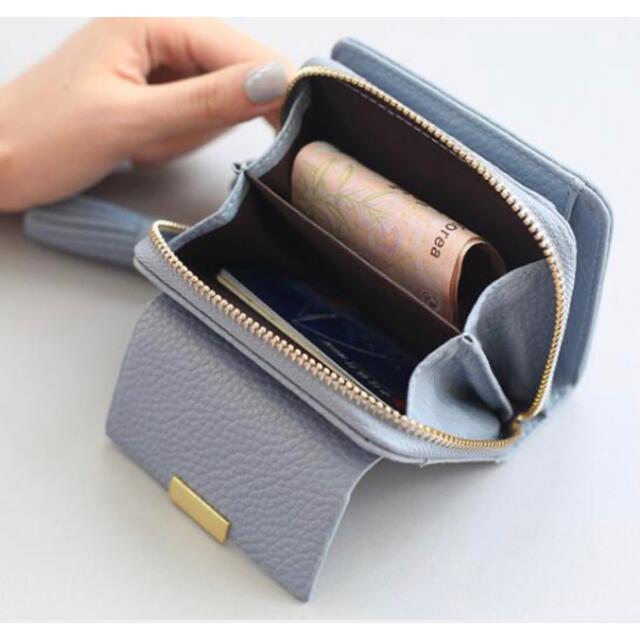 【新品】ブルー ミニ財布 小さい　二つ折り財布　レディース　小銭入れ　カード入れ レディースのファッション小物(財布)の商品写真