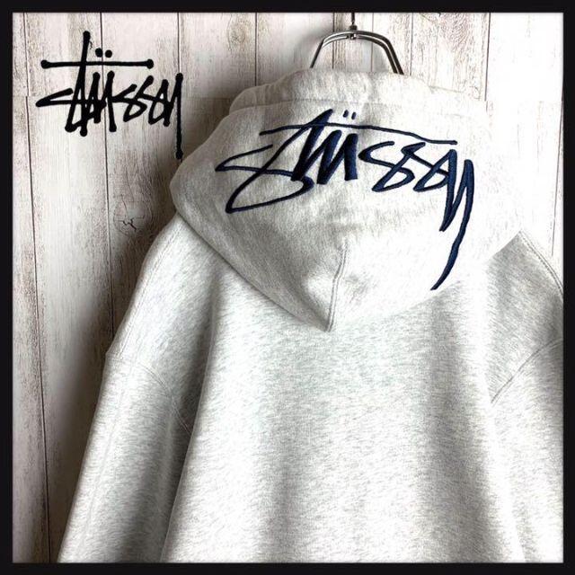 STUSSY/ ステューシー ビック刺繍ロゴ フード刺繍ロゴ パーカー-